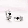 Korean Style Black Five Point Star Ear Cuff Earrings With Zircon And Resin For Women view 5