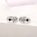 Korean Style Black Five Point Star Ear Cuff Earrings With Zircon And Resin For Women view 4