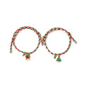 Christmas Bell And Tree Charm Enamel Alloy Braided Rope Adjustable Couple Holiday Fashion Earrings view 5