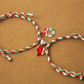 Christmas Bell And Tree Charm Enamel Alloy Braided Rope Adjustable Couple Holiday Fashion Earrings view 4