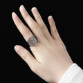Creative Vintage Auspicious Cloud Ring For Women, Simple Ethnic Hollow Pattern Index Finger Jewelry view 4
