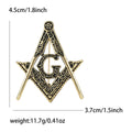 Alloy Masonic Letter Brooch Pin For Men Suit Coat Decoration view 4