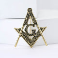 Alloy Masonic Letter Brooch Pin For Men Suit Coat Decoration view 2