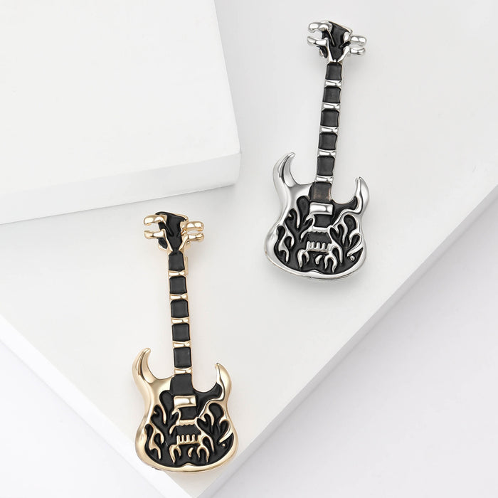 Alloy Enamel Guitar Brooch Pin For Fashion Lapel Decoration