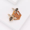 Alloy Enamel Bee Honeycomb Brooch For Creative Apparel Decoration view 4