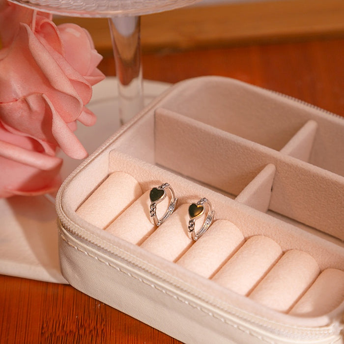 Elegant Heart Ear Cuff Clip On Alloy Rhinestone Black Enamel Niche Minimalist Women's Earrings