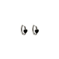 Elegant Heart Ear Cuff Clip On Alloy Rhinestone Black Enamel Niche Minimalist Women's Earrings view 5