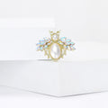 Metal Alloy Pearl Rhinestone Bee Brooch Pin For Collar Fastening view 3