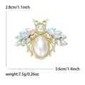 Metal Alloy Pearl Rhinestone Bee Brooch Pin For Collar Fastening view 6
