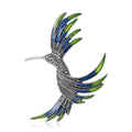 Vintage Alloy Enamel Rhinestone Hummingbird Brooch For Fashion Accessories view 1