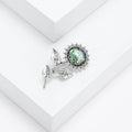 Alloy Enamel Abalone Shell Sunflower Brooch Pin For Apparel Decoration view 3