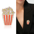 Alloy Rhinestone Popcorn Brooch Pin With Enamel Detail For Apparel view 2