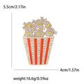 Alloy Rhinestone Popcorn Brooch Pin With Enamel Detail For Apparel view 5