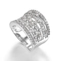Copper Full Pave Cubic Zirconia Hollow Band Ring For Men And Women Jewelry view 2