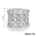 Copper Full Pave Cubic Zirconia Hollow Band Ring For Men And Women Jewelry view 4
