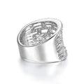 Copper Full Pave Cubic Zirconia Hollow Band Ring For Men And Women Jewelry view 3