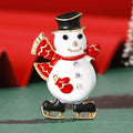 Alloy Enamel Skating Snowman Brooch Pin For Christmas Apparel view 1