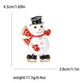 Alloy Enamel Skating Snowman Brooch Pin For Christmas Apparel view 5