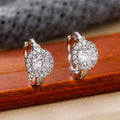 Gold Plated Copper Micro Pave Zircon Full Diamond Hoop Huggie Earrings, Style Fashion Jewelry view 4