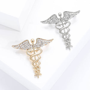 Alloy Enamel Snake Brooch Pin With Angel Wings For Clothing