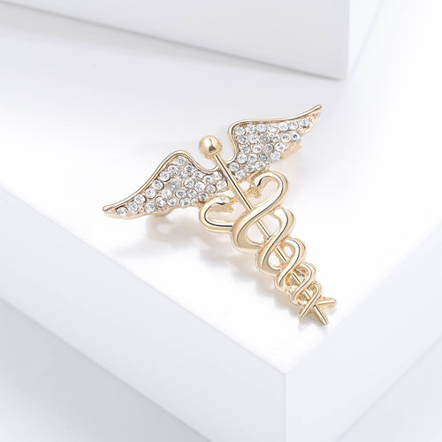 Alloy Enamel Snake Brooch Pin With Angel Wings For Clothing