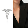 Alloy Enamel Snake Brooch Pin With Angel Wings For Clothing view 3