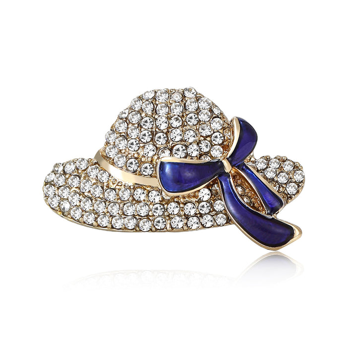 Alloy Rhinestone Hat Brooch Fashion Lapel Pin For Blazers