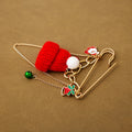 European Christmas Chain Brooch With Cute Hat Bell Snowman, Creative Fashion Corsage Pin view 4