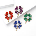Alloy Enamel Four Leaf Clover Brooch Pin For Fashion Accessories view 3
