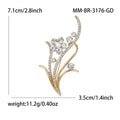 Fashion Alloy Rhinestone Brooch Pin For Versatile Apparel Decoration view 5