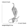 Alloy Rhinestone Pearl Leaf Brooch For Fashion Garment Decoration view 5