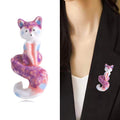 Alloy Enamel Fox Brooch Pin For Lapel And Clothing Decoration view 2