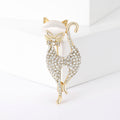 Alloy Rhinestone Cat Brooch Pin For Suit And Cardigan Decoration view 2