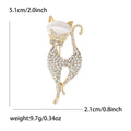 Alloy Rhinestone Cat Brooch Pin For Suit And Cardigan Decoration view 6