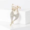 Alloy Rhinestone Cat Brooch Pin For Suit And Cardigan Decoration view 3