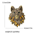 Alloy Rhinestone Wolf Head Brooch Pin For Suits And Coats view 4