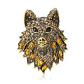Alloy Rhinestone Wolf Head Brooch Pin For Suits And Coats view 5