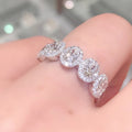 Simple Five Circle Zircon Ring For Women, Korean Style Round CZ Finger Ring Fashion Jewelry view 2