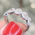 Simple Five Circle Zircon Ring For Women, Korean Style Round CZ Finger Ring Fashion Jewelry view 3