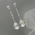 Luxury Pear Shape Drop Earrings With Sparkling AAA Teardrop Cubic Zirconia For Women view 3