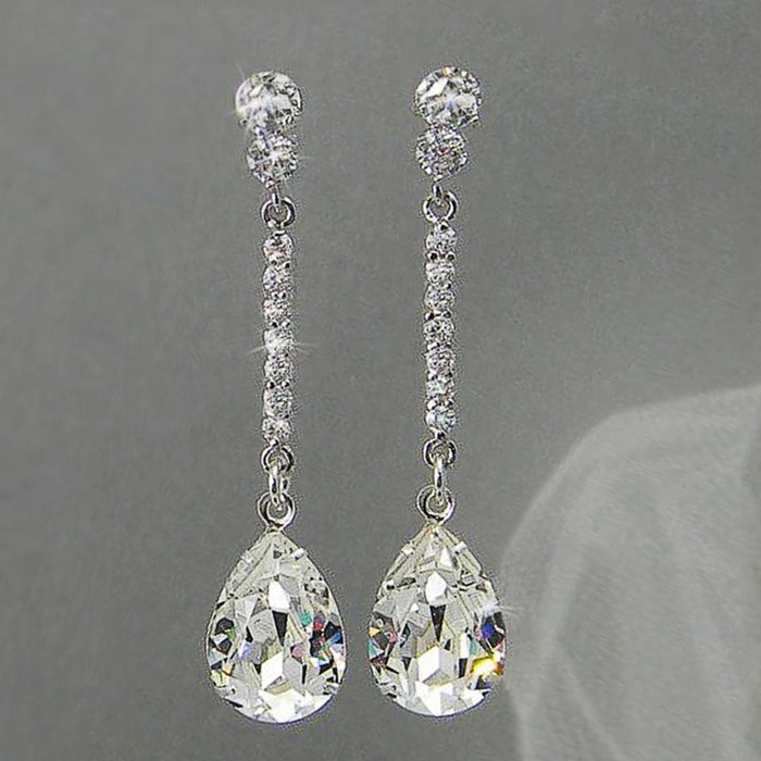 Luxury Pear Shape Drop Earrings With Sparkling AAA Teardrop Cubic Zirconia For Women