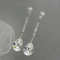 Luxury Pear Shape Drop Earrings With Sparkling AAA Teardrop Cubic Zirconia For Women view 2