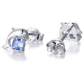 Korean Style Mini Dolphin Zircon Stud Earrings For Women, Sweet Small Animal Ear Jewelry view 2