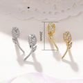 European Style Micro Pave Full Rhinestone Earrings, Vintage Gold Plated Metal Rose Ear Cuffs view 5