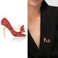 Alloy Rhinestone High Heel Brooch Pin For Coat Decoration view 2