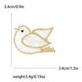 Alloy Shell Peace Dove Brooch For Elegant Suit Lapel Decoration view 6