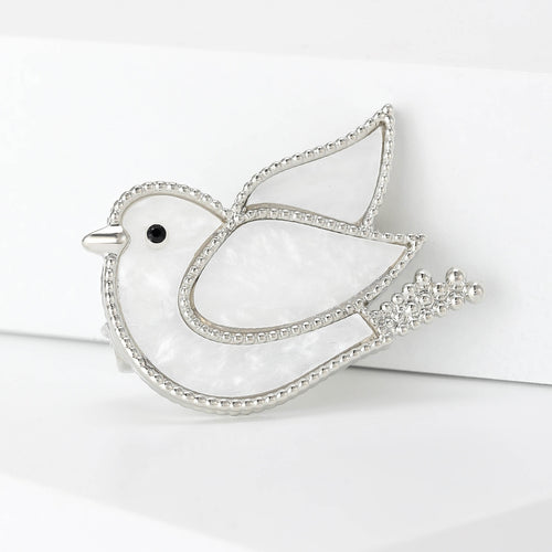Alloy Shell Peace Dove Brooch For Elegant Suit Lapel Decoration