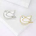 Alloy Shell Peace Dove Brooch For Elegant Suit Lapel Decoration view 1