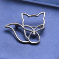 Gold Tone Alloy Hollow Fox Brooch Pin For Women's Suits view 4