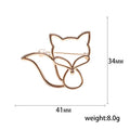 Gold Tone Alloy Hollow Fox Brooch Pin For Women's Suits view 5